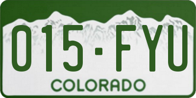 CO license plate 015FYU