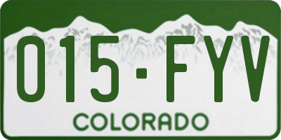 CO license plate 015FYV