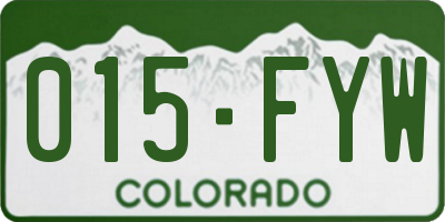 CO license plate 015FYW