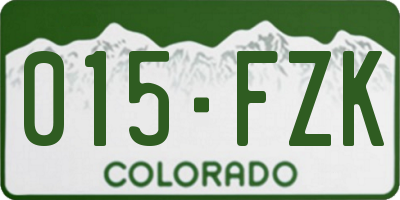 CO license plate 015FZK