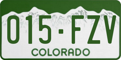 CO license plate 015FZV