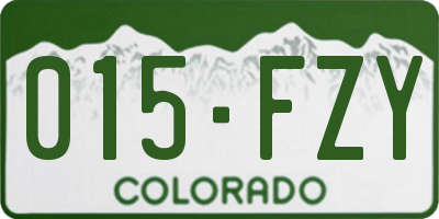 CO license plate 015FZY