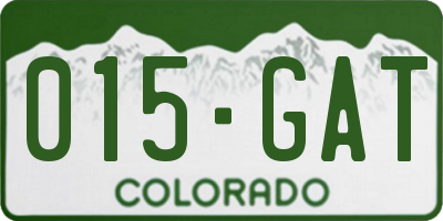 CO license plate 015GAT