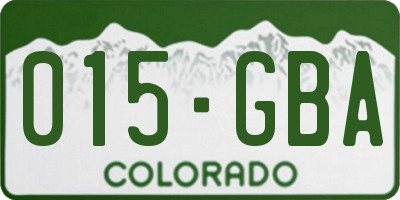 CO license plate 015GBA