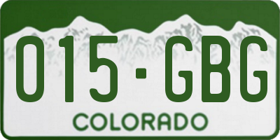 CO license plate 015GBG