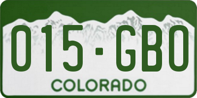 CO license plate 015GBO