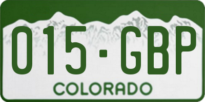 CO license plate 015GBP