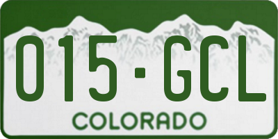CO license plate 015GCL
