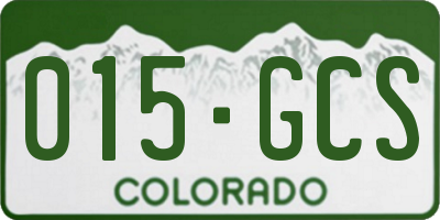 CO license plate 015GCS