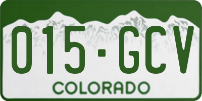 CO license plate 015GCV
