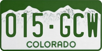 CO license plate 015GCW