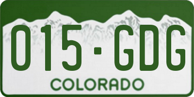 CO license plate 015GDG