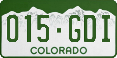 CO license plate 015GDI