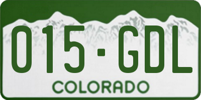 CO license plate 015GDL