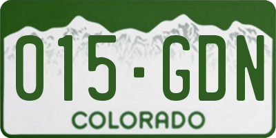 CO license plate 015GDN