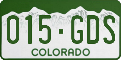 CO license plate 015GDS
