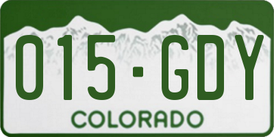 CO license plate 015GDY