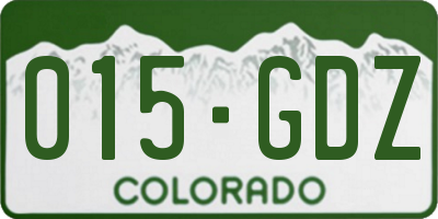 CO license plate 015GDZ
