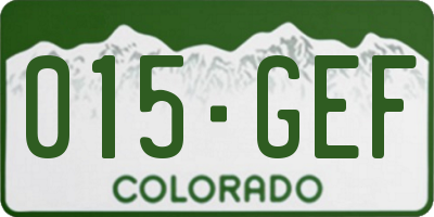 CO license plate 015GEF