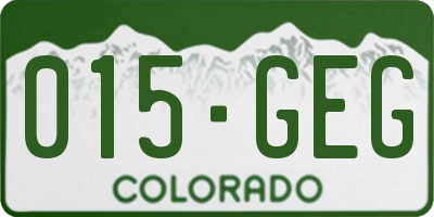 CO license plate 015GEG