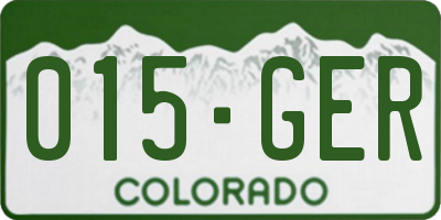 CO license plate 015GER