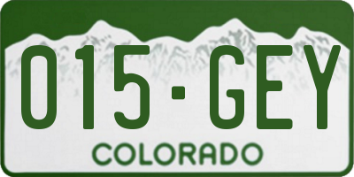 CO license plate 015GEY