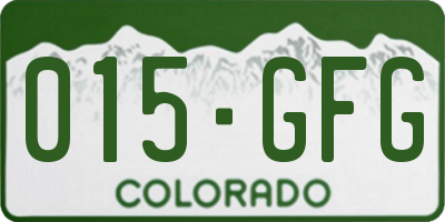 CO license plate 015GFG