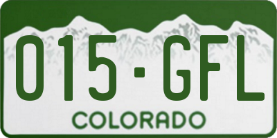 CO license plate 015GFL