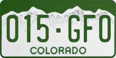 CO license plate 015GFO