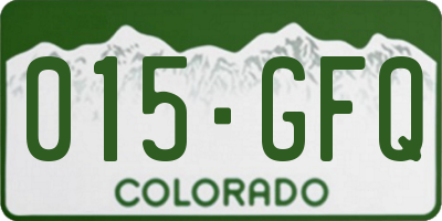 CO license plate 015GFQ