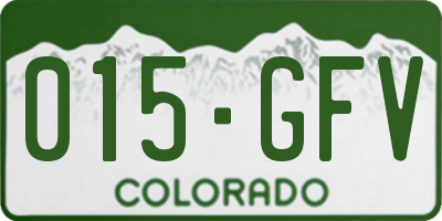 CO license plate 015GFV