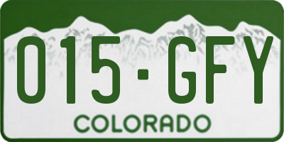 CO license plate 015GFY