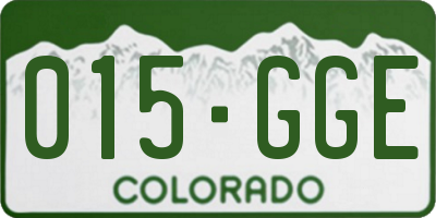 CO license plate 015GGE