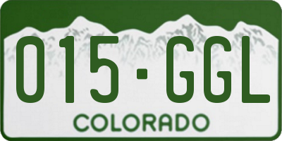 CO license plate 015GGL