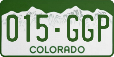 CO license plate 015GGP