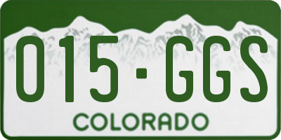 CO license plate 015GGS