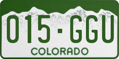 CO license plate 015GGU