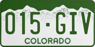 CO license plate 015GIV