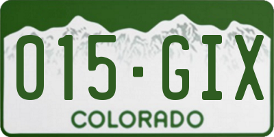 CO license plate 015GIX