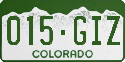 CO license plate 015GIZ