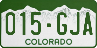 CO license plate 015GJA