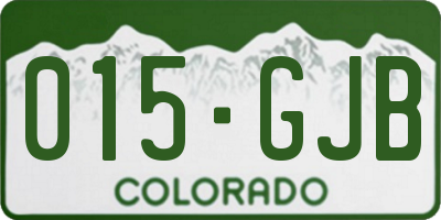 CO license plate 015GJB