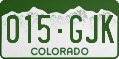 CO license plate 015GJK