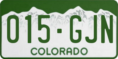 CO license plate 015GJN