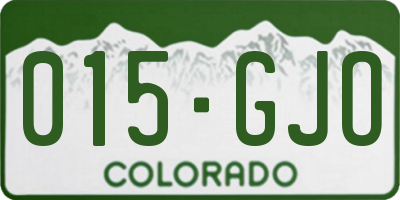 CO license plate 015GJO