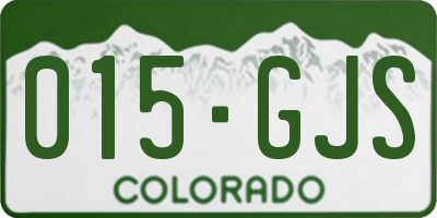 CO license plate 015GJS