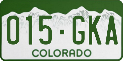 CO license plate 015GKA