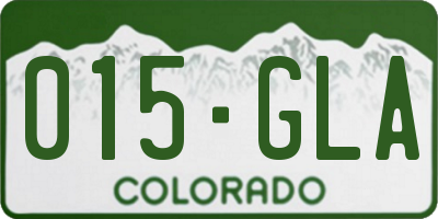 CO license plate 015GLA