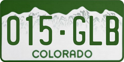 CO license plate 015GLB