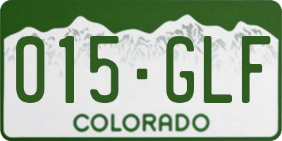 CO license plate 015GLF